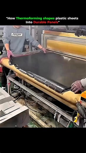 Filled Fact on Instagram: "The process starts with a flat plastic sheets clamped in place and heated until it softens. Once it reaches the forming ( Temperature ), usually between ( 160 C and 200 C ) for ABS and polypropylene, the sheet becomes flexible. A mold then pulls the sheet into shape using ( Vacuum or pressure ), lockingin details and structure. As it cools, the plastic hardens into a strong and dura part. This method is used in automotive panels, storage cases, and industrial housing.