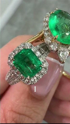 Luxury Emerald rings Comparison 14K and 18K Gold Colombian Emerald Fine Jewelry Collection