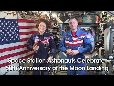 NASA Astronauts Celebrate the 50th Anniversary of the Moon Landing On Board the Space Station