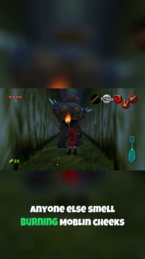 Burning Moblin Cheeks! #gaming #randomizer #zelda #ocarinaoftime