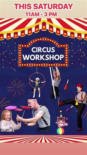 Join the Great Baldini and his Circus Masters THIS SATURDAY for our free Circus Workshop and have a try at some amazing circus skills including, FREE STANDING AERIAL, TIGHTWIRE, STILTS, JUGGLING SCARVES, BALLS & CLUBS, SPINNING PLATES, POI, DIABOLOS, FLOWER STICKS, UNICYCLE, HULA HOOPS, ACRO AND PEDAL GOS, Alongside our fabulous Circus Stilt Walker 🤹‍♀️🎪🎡 The event will run continuous between 11AM - 3PM! We can’t wait to see you there!🤡