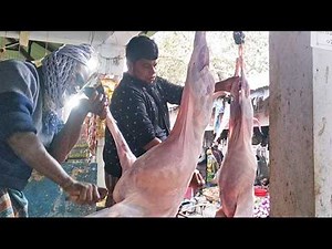Expert Goat Cutting Skills | Fast & Clean Goat Cutting Skills | Meat Cutting Knife