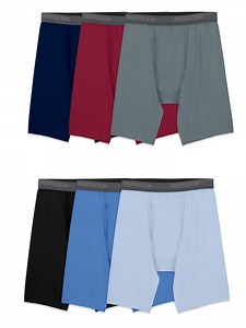 Fruit of the Loom Men's Micro-Stretch Long Leg Boxer Briefs, 6-Pack