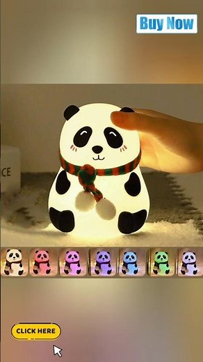 Panda Night Lamp Silicone Touch Color Changing LED Rechargeable Night Light for Kids,