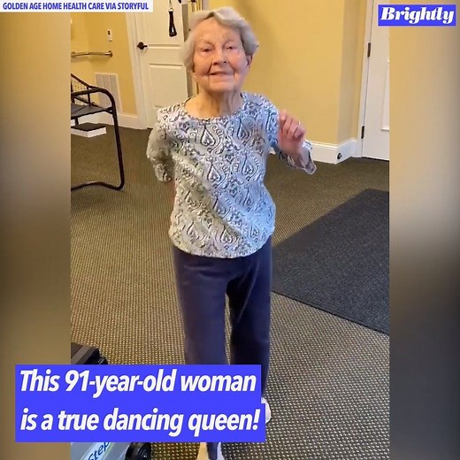 This 91-year-old woman dancing to Elvis Presley’s "Jailhouse Rock" will make your whole day! https://gma.abc/2RT0g55 | Good Morning America