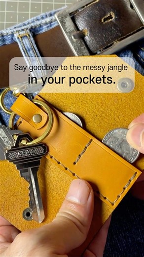 Stop Key Jingle 🔑 | Handy Key Fob Tutorial #DIY #Leathercraft