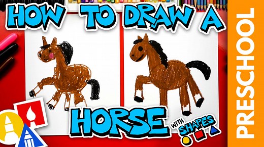 How To Draw Horse - Preschool - Art For Kids Hub — Free Drawing Lessons for Kids -