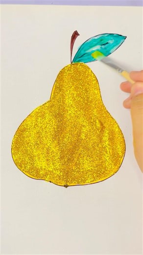 Draw a Pear in 20 Seconds! 🍐 Easy Drawing 🍐✨ #creativekids #trendingshorts #scenerydrawing #color
