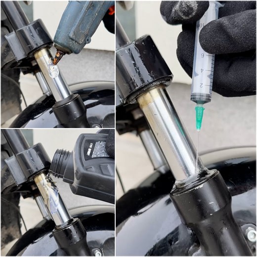 Motorcycle shock absorber lubrication method | Magic Hands Creations