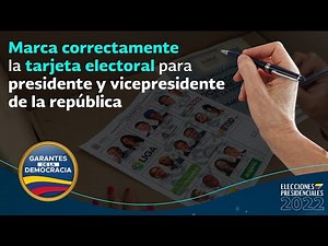 Marca correctamente la tarjeta electoral para presidente y vicepresidente de la república