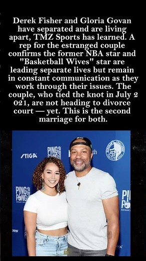 Derek Fisher and Gloria Govan Separated – Living Apart But Not Heading to Divorce Court Yet