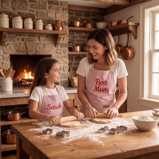 Personalized Embroidered Striped Apron, Custom Monogrammed Kitchen Apron With Pockets, Adjustable Baking Gift for Wife, Cute Cooking Wear - Etsy