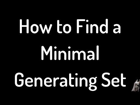 How to Find a Minimal Generating Set