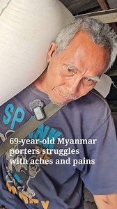 Phone Myint earns 200 kyat (US$0.05) per sack. With rising prices and economic uncertainty since the 2021 military coup, Phone Myint says he struggles to feed his family. #Myanmar | Radio Free Asia