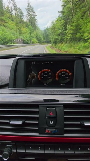 BMW F31 320d 240HP Sportline performance gauges in action.