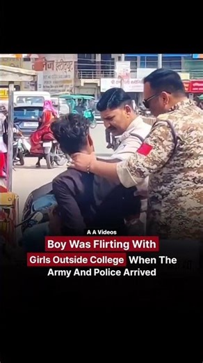 A young man seen engaging in inappropriate behavior by openly flirting with girl in a public area.