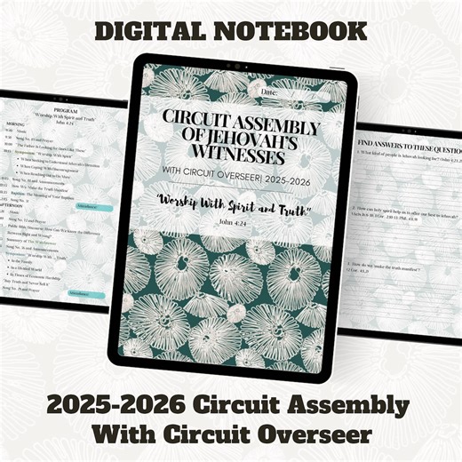 JW Circuit Assembly Digital Notebook 2025-2026: Circuit Overseer Worship With Spirit and Truth (PDF) - Etsy