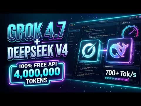 FREE Grok 4.7 & DeepSeek V4 API! 4,000,000 Free Tokens (Lifetime Setup)