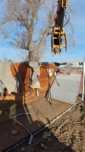 Adventures Made From Scratch on Instagram: "Ripping apart a DR PEPPER trailer for scrap! #junkyard #drpepper #recycling #scrap #excavator"
