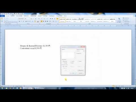Word : aligner des nombres à l'aide de tabulations