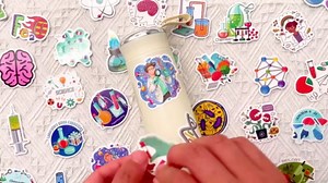 100 Pcs Natural Sciences Stickers Pack, Chemistry, Physics, Biology Experiment Vinyl Stickers, Science Laboratory Student Sticker Decals for Laptop, Water Bottle, Luggage Décor