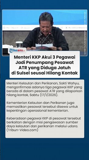 Menteri KKP soal Kecelakaan Pesawat ATR yang Hilang Kontak di Maros, Akui 3 Pegawai Jadi Penumpang