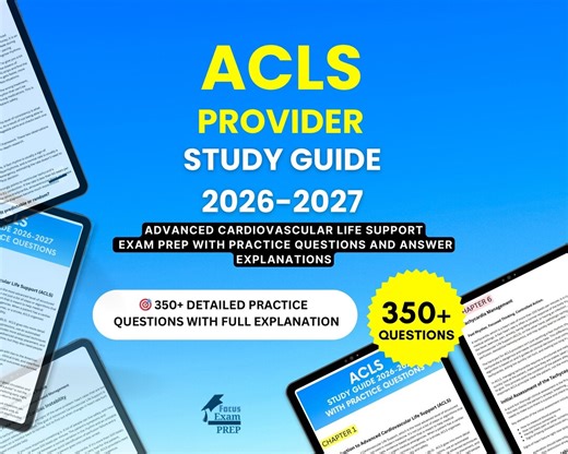 ACLS Provider Study Guide 2026-2027 - Advanced Cardiovascular Life Support Exam Prep With Practice Questions and Answer Explanations - Etsy Canada