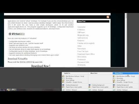 Windows: VirtuaWin -Create Virtual Desktops