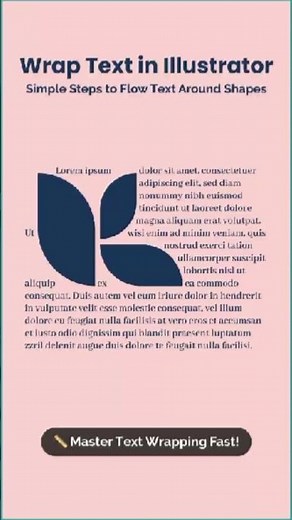 Wrap Text Around Any Shape in Illustrator 🔥 #Shorts #adobeillustrator