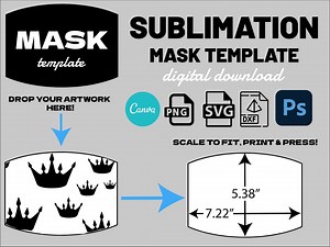 Sublimation Mask Template, Canva Mask Template, Word Template, Face Mask Template, Sublimation Face Mask Digital Download - Etsy Australia