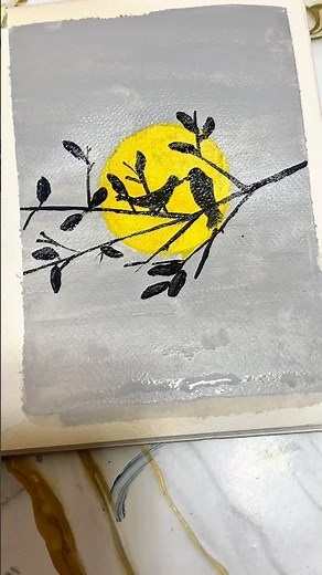 Beautiful Nature Painting Using Easy Techniques#acrylicpainting