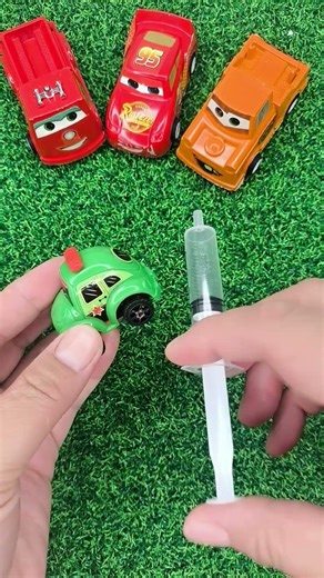 tiny orange toy car injection funny video #shorts #car #toys