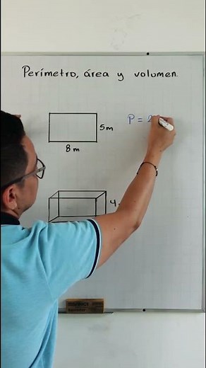 Perímetro, área y volumen. Rectángulo y prisma rectángular #math #matematicas #Grajeda