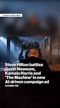 Steve Hilton battles Gavin Newsom, Kamala Harris and 'The Machine' in new AI-driven campaign ad