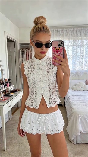 Stylish Lace Design Vest for Summer