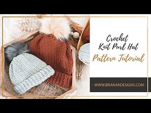 Crochet Knit Purl Hat Video Tutorial - Newborn Size