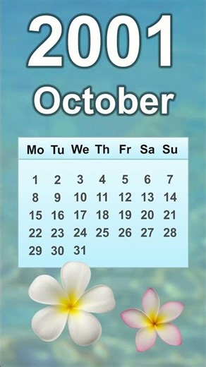 October 2001 Calendar