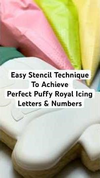 No Projector? Try This Stencil Technique for Puffy Royal Icing Letters #royalicing #sugarcookieart