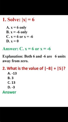 Solving absolute values #mathshorts #learndailywithmulu #education #mathshorts #absolute values