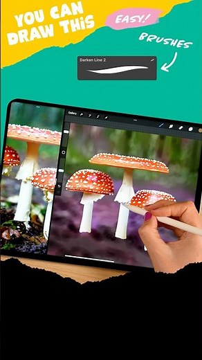 How to Paint a Realistic Mushroom in Procreate — So Satisfying! #artwithflo #youcandrawthis