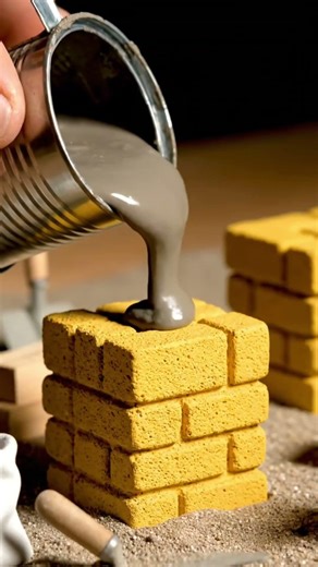 Mini Column Making | Cement Pouring Inside Box | #shorts