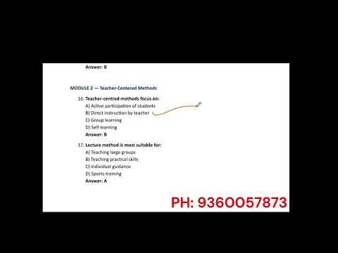B.Ed / M.Ed SWAYAM EXAM BASIC INSTRUCTIONAL METHODS MODEL MCQS QUESTION AND ANSWERS