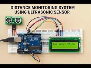 HVS-1092. Distance Monitoring System Using Ultrasonic sensor #arduinoproject#distancemonitoring#lcd