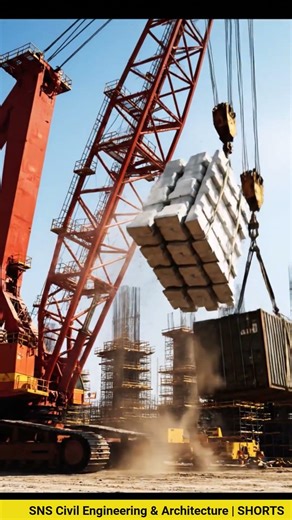 A crane lifting two loads at once #civilengineering #architecture #structuralengineering #shorts #ai