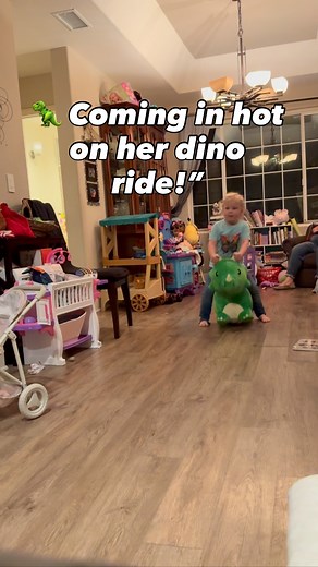 Katelyn’s dino takes no pit stops 🦖💨 The Bounce-a-Saurus is officially loose! 😂💚 👉 What should her next ride be — unicorn, dragon, or spaceship? ⬇️ #ToddlerLife #BounceASaurus #DinoRide #CutestExplorer #katelynmorganmoments #explorer #toddler #iplayilearntoys | Katelyn Morgan