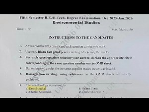 Environmental Studies Key Answers Vtu🗝️🔑