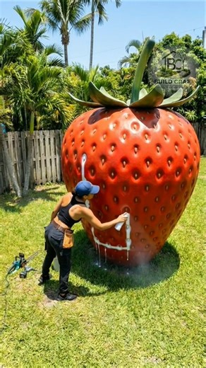 I Turned a Giant Strawberry Into a Luxury Bedroom! 🍓✨
