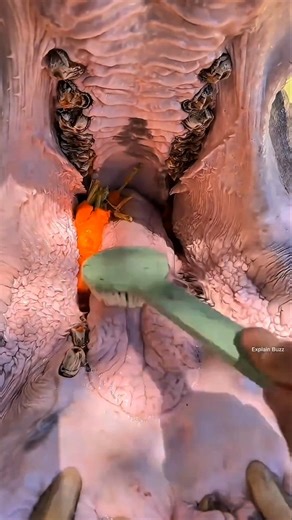 Man Cleaned His Hippo’s Teeth and Gave It a Watermelon 😍 #trending #shortvideo