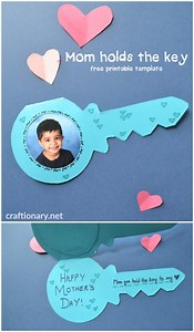Mothers day card key printable | Mom holds my heart - Craftionary