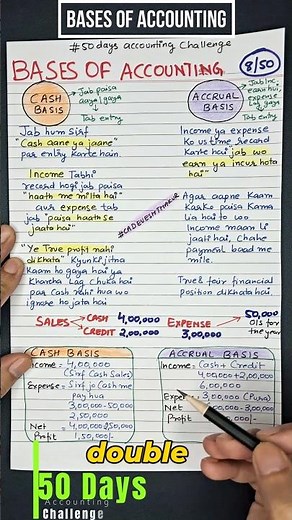 📍Cash Basis vs Accrual Basis Explained with Example | Accounting Basics Day 8 #shorts